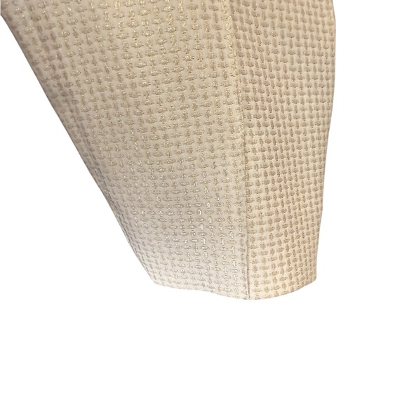 St. John Couture Emma Cream and Gold Silk Ankle Pants sz 8 - Picture 3 of 13